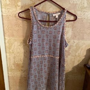 Lauren Conrad, light blue floral printed tank top